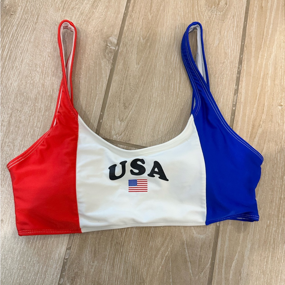 Forever 21 Team USA Red, White, & Blue Bikini Swim Top w/ removable pads